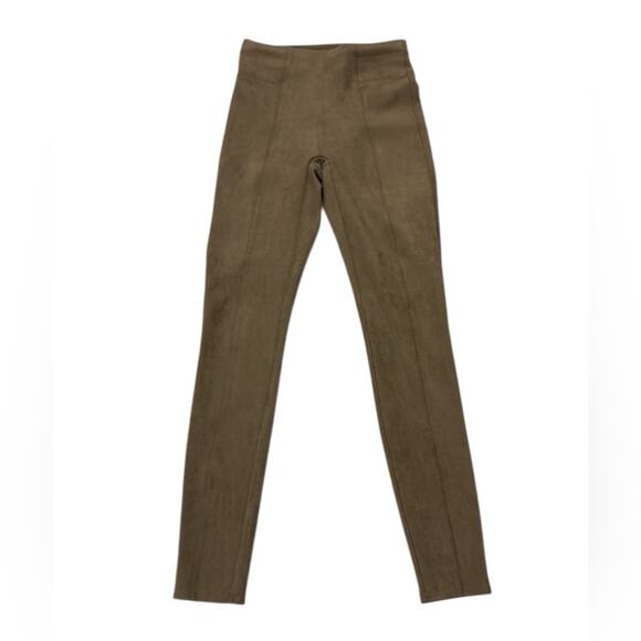 Spanx Womens Small Tan Faux Suede Pull on Leggings Pants Stretchy Minimalist - Picture 1 of 8